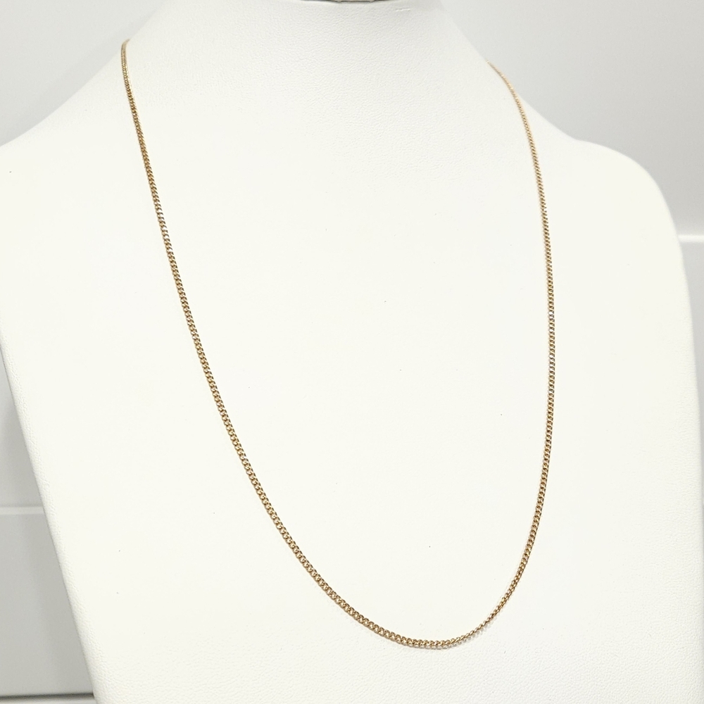 Vintage 12K Gold Filled Curb Chain Necklace GF 12kt Gold 24-inch Long Chain